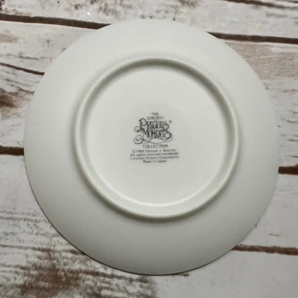Precious Moments Mini Plate White‎ Wishing You Roads Of Happiness 1989 OS